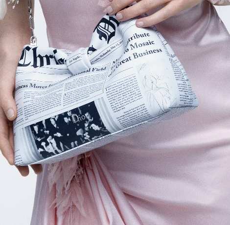 Dior Newspaper-Print Mini Bag — Editorial