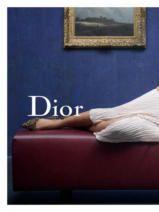 Dior Ivory Pleated Evening Dress — Editorial