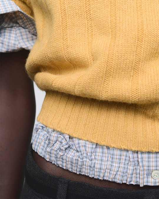 Prada Ochre Knitwear Layer — Editorial