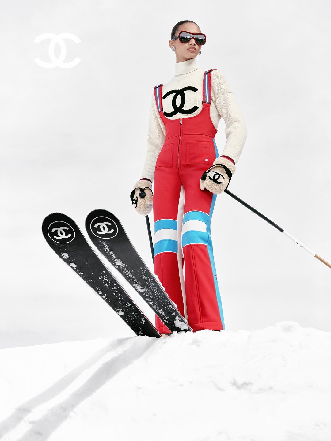 CHANEL Red Ski Overalls